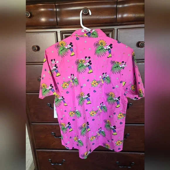 NWT, Disney/Neff, Pink Hawaiian Mickey Shirt, Size L - Picture 5 of 6
